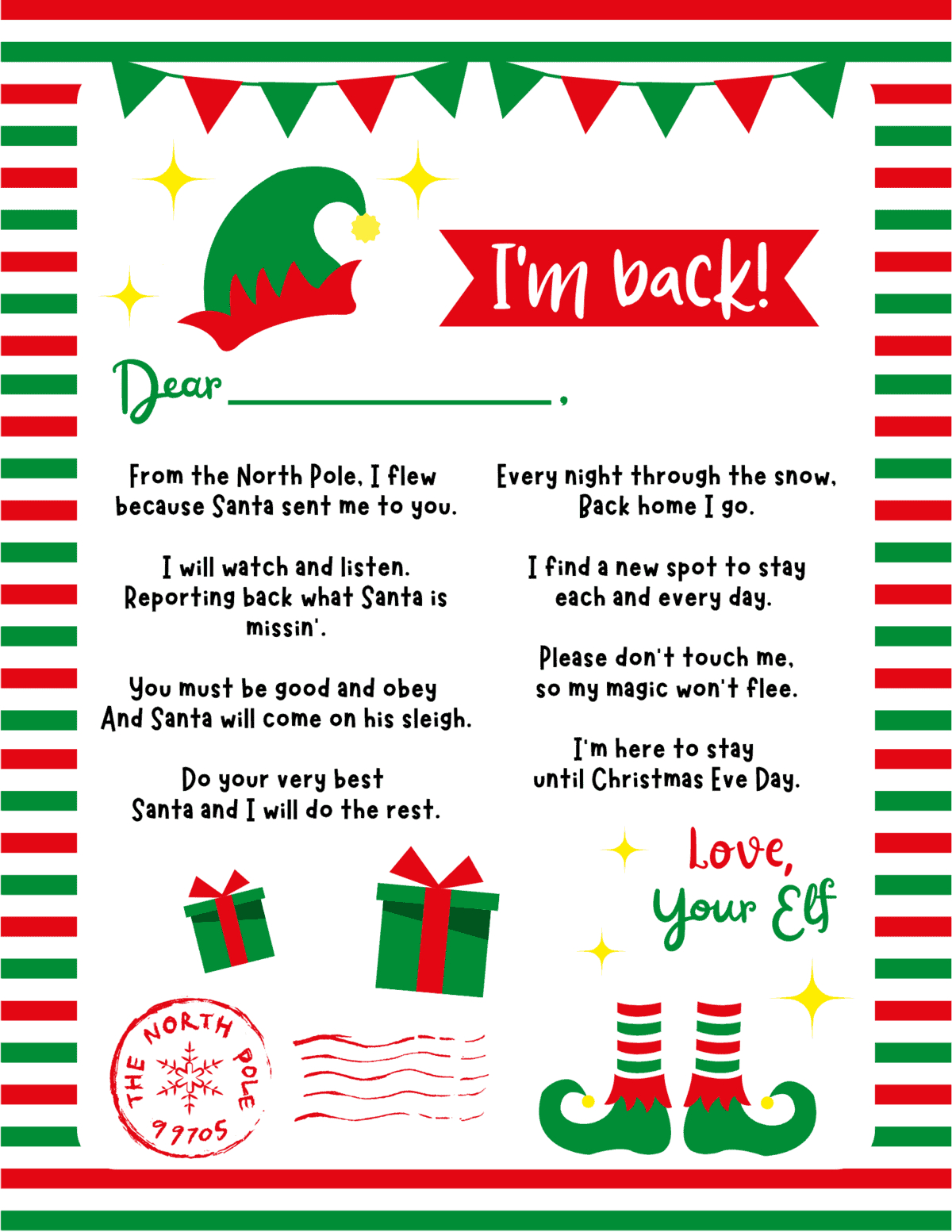 Free Printable Elf On The Shelf Arrival Letter - Prudent Penny Pincher inside Free Printable Elf on the Shelf Return Letter