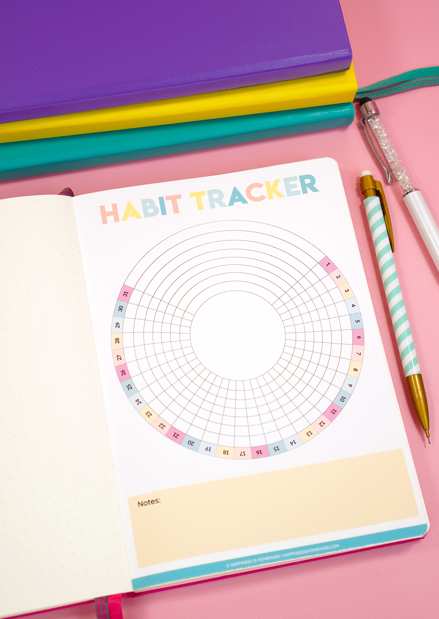 Free Printable Habit Tracker - Happiness Is Homemade for Bullet Journal Habit Tracker Printable