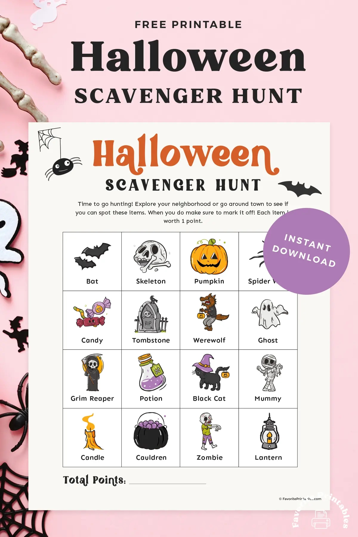 Free Printable Halloween Scavenger Hunt- Favorite Printables with regard to Free Printable Halloween Scavenger Hunt
