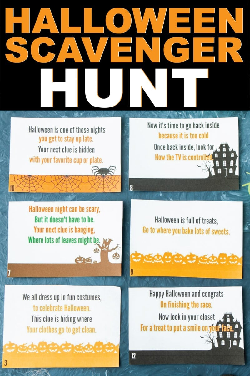 Free Printable Halloween Scavenger Hunt - Play Party Plan in Free Printable Halloween Scavenger Hunt