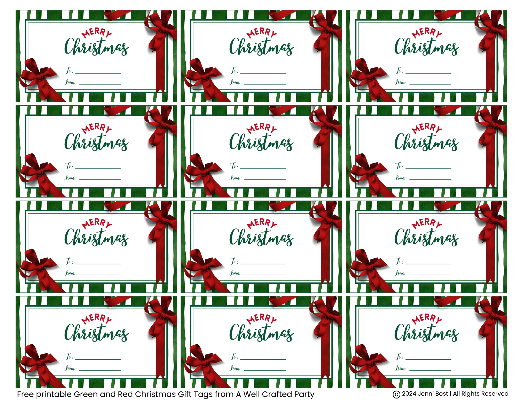 Free Printable Holiday Gift Tags – A Well Crafted Party regarding Downloadable Editable Free Printable Gift Tags Templates
