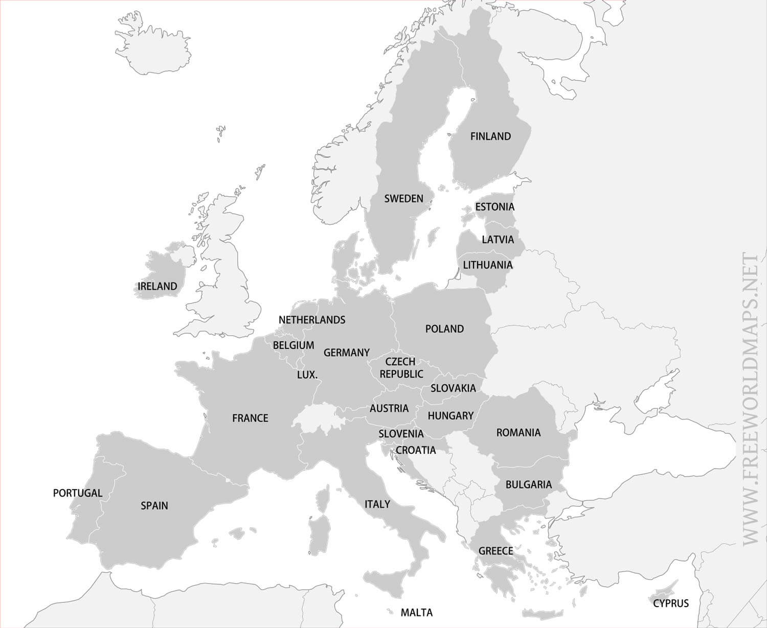 Free Printable Maps Of Europe intended for Map of Europe Black and White Printable