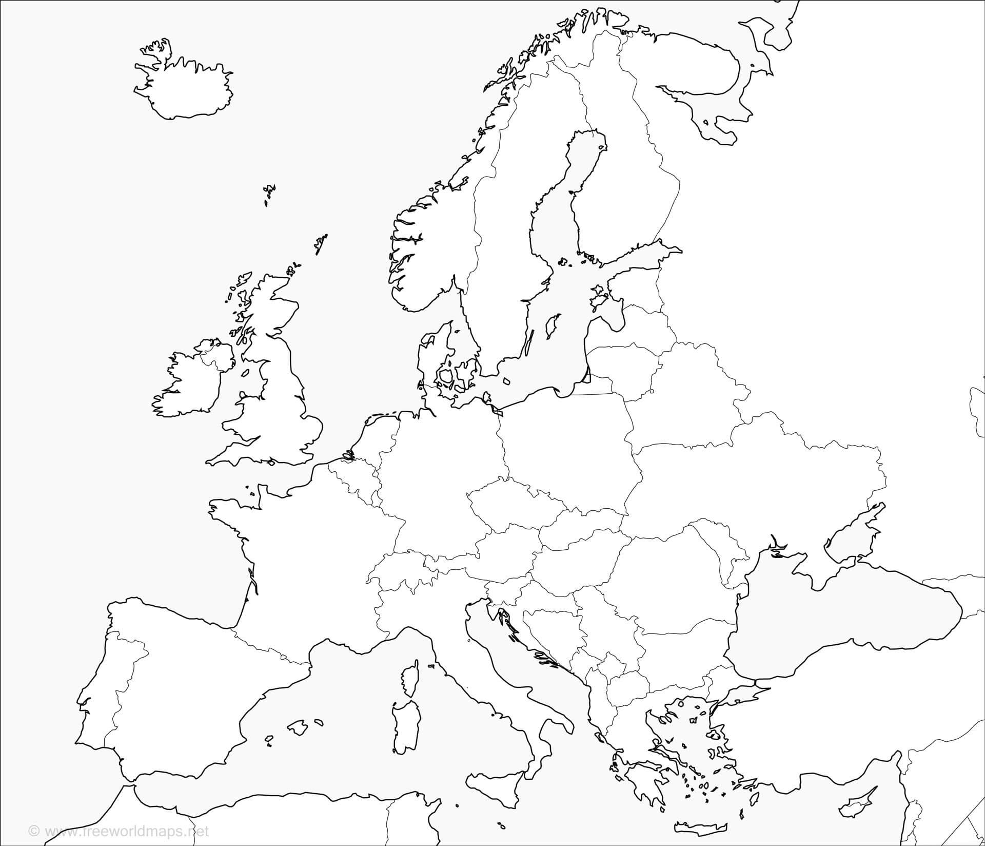 Free Printable Maps Of Europe within Map of Europe Black and White Printable