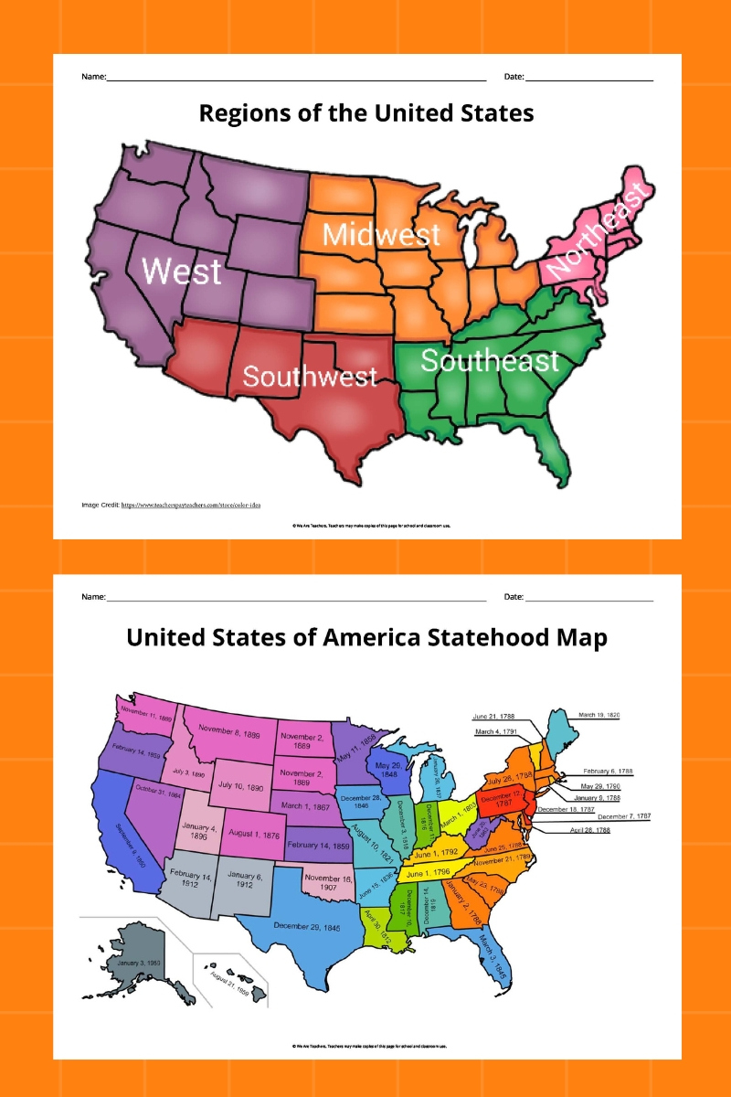 Free Printable Maps Of The United States Bundle regarding 5 Regions Of The United States Printable Map