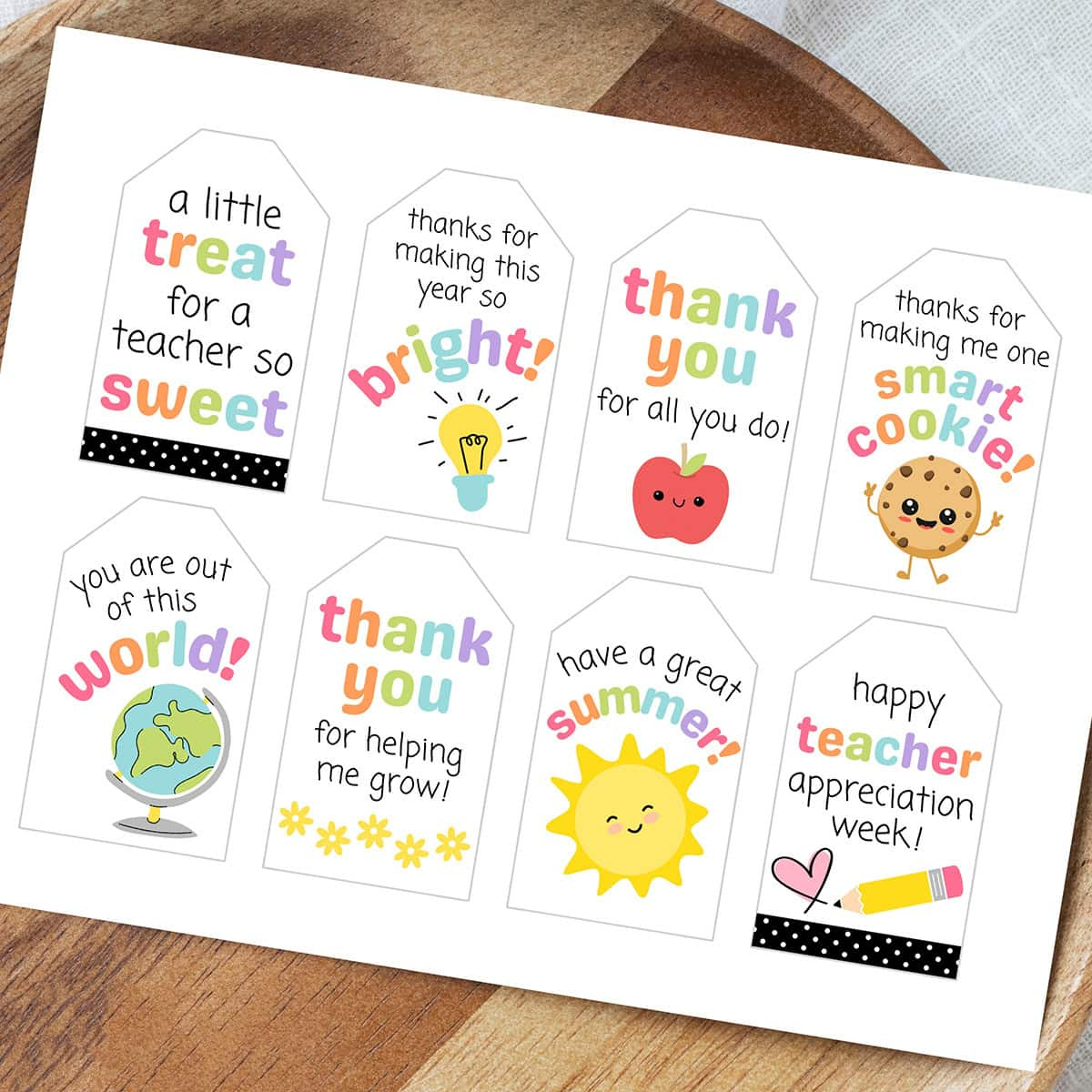 Free Printable Teacher Appreciation Gift Tags - Aubree Originals with End Of Year Teacher Gift Tags Free Printable