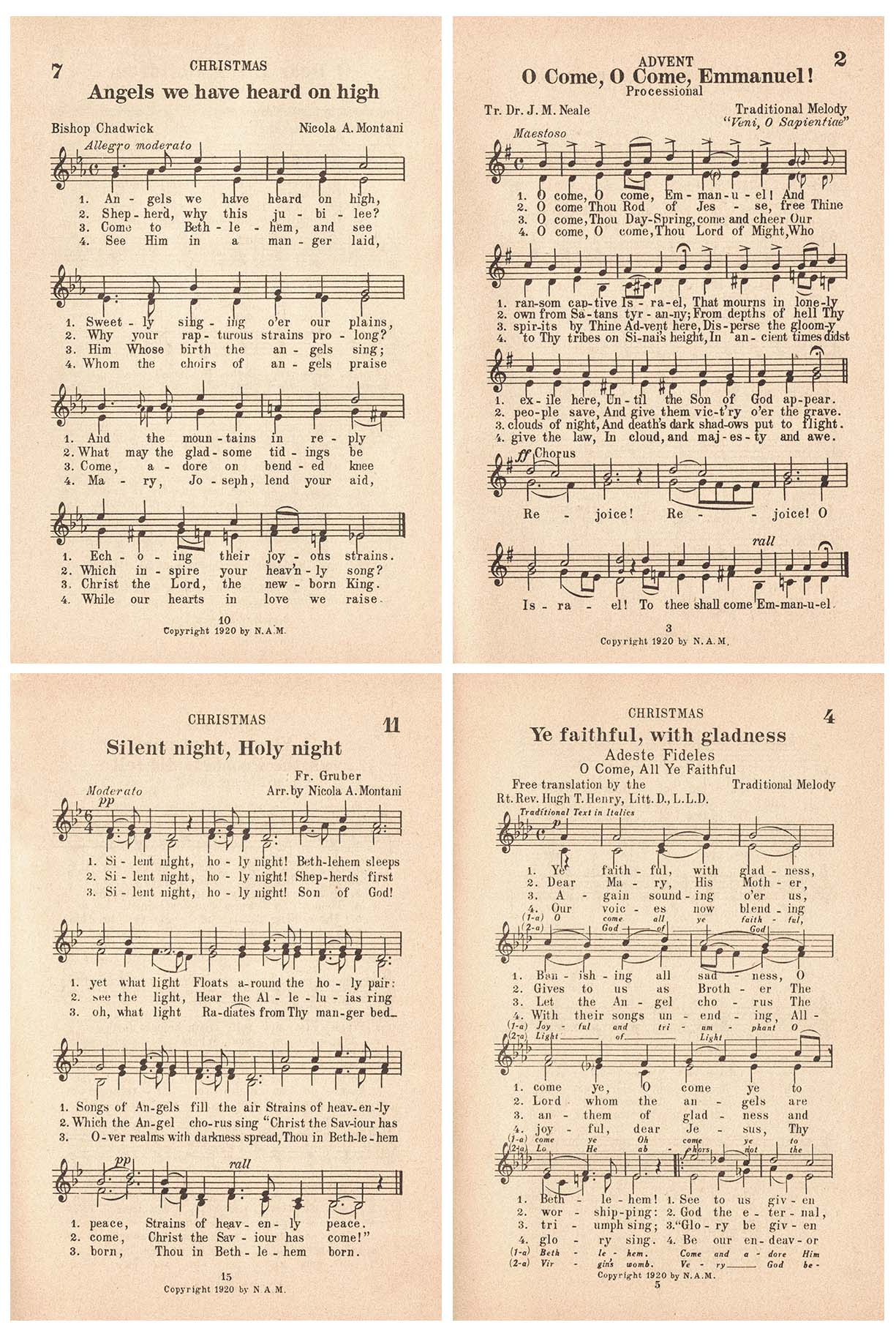 Free Printable Vintage Christmas Sheet Music Hymns • Rose Clearfield inside Free Christmas Sheet Music Printable
