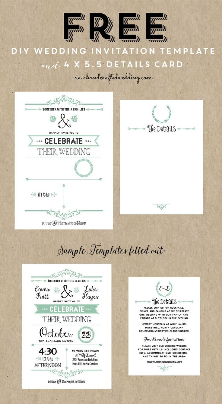 Free Printable Wedding Invitation Template inside Free Printable Wedding Invitations Templates