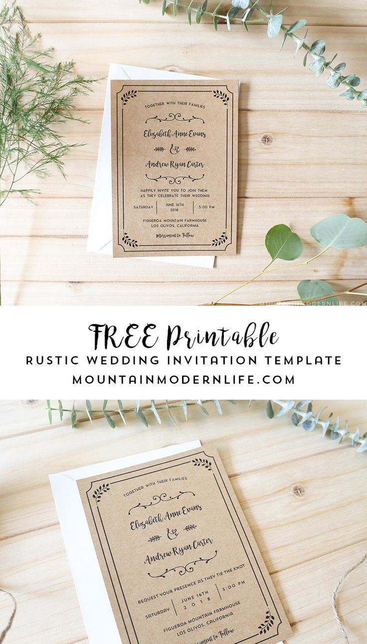 Free Printable Wedding Invitation Template regarding Free Printable Wedding Invitations Templates