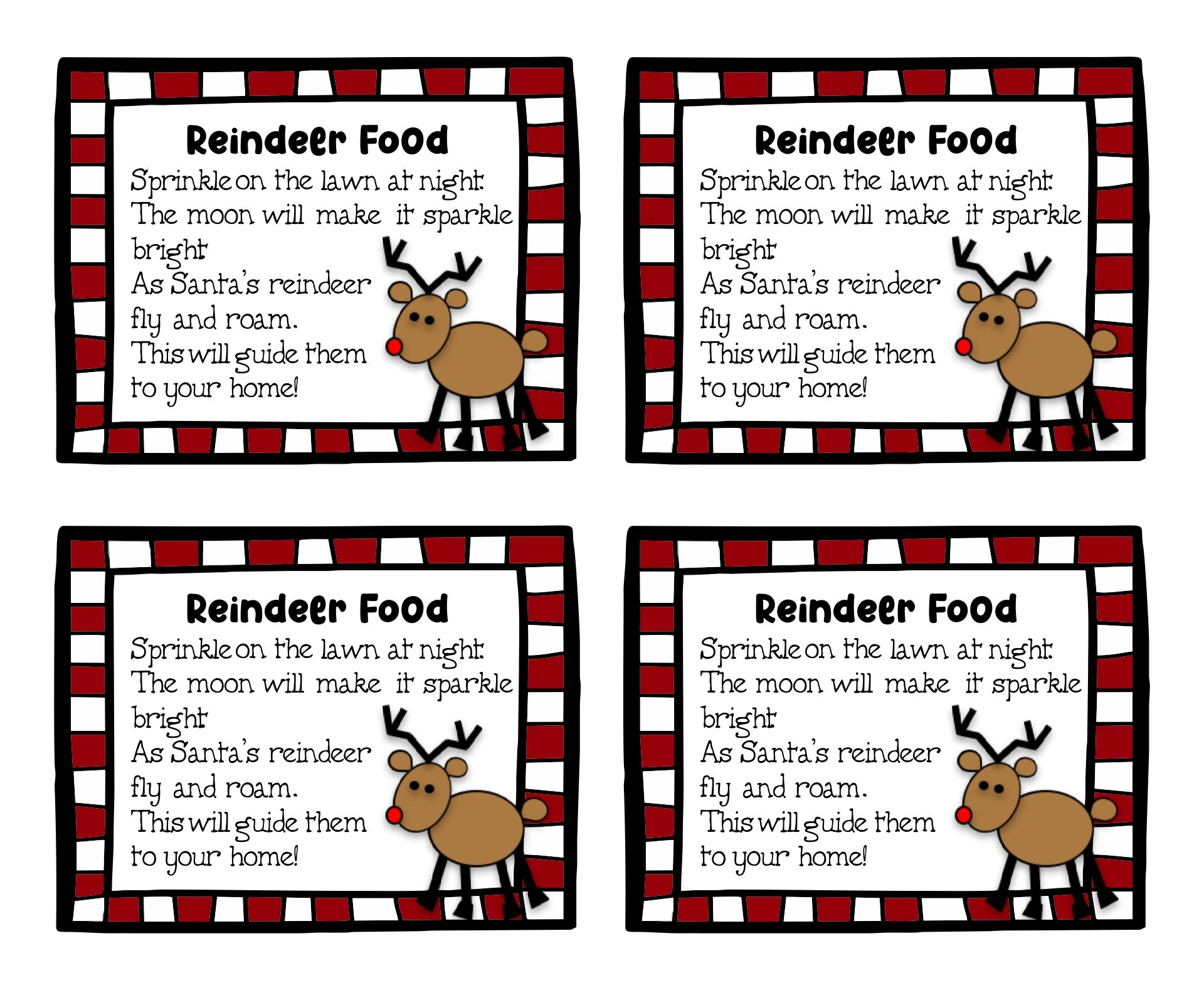 Free Reindeer Food Printable Tags - Printable Party Favors in Reindeer Food Tags Printable Free