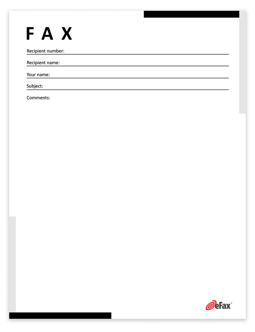 Free Simple Fax Cover Sheets | Efax pertaining to Printable Free Fax Cover Sheet