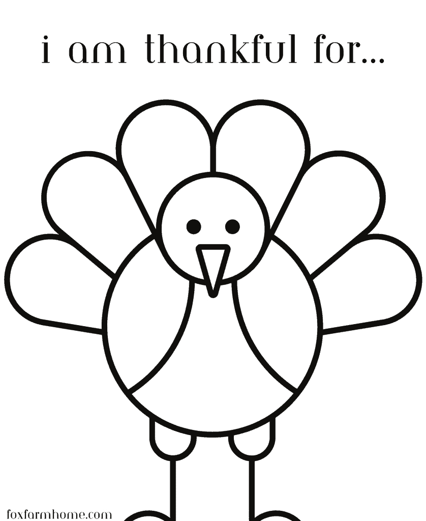 Free Thanksgiving "I Am Thankful For" Printable - Fox Farm Home throughout I Am Thankful For Turkey Printables