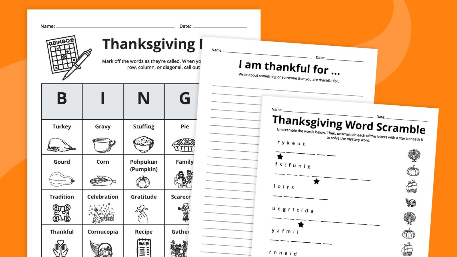 Free Thanksgiving Worksheets Bundle intended for Free Printable Worksheets on Thanksgiving