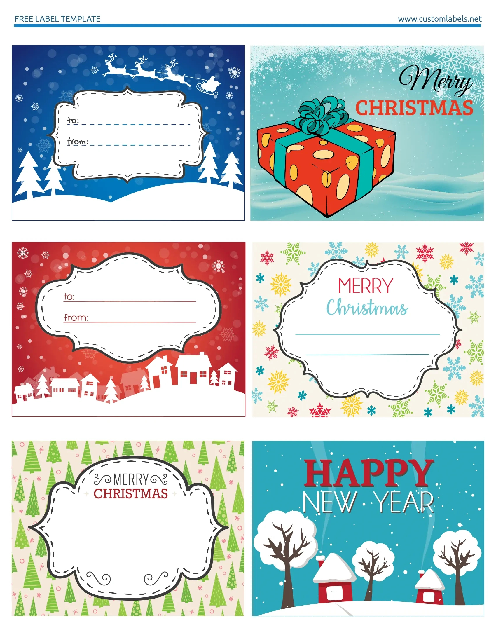 Fun And Colorful Christmas Labels - Free Printables with regard to Free Printable Xmas Gift Labels