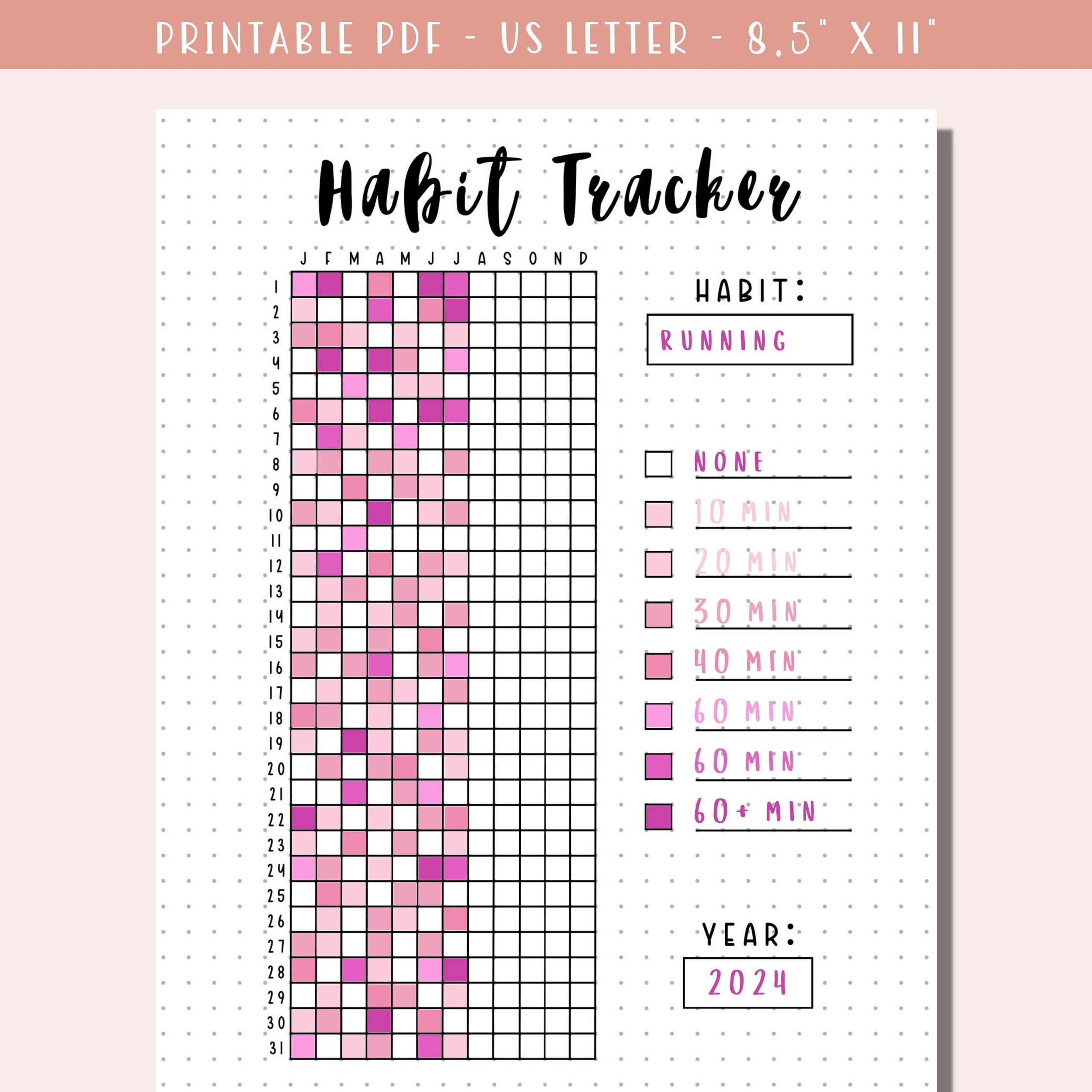 Habit Tracker / Bullet Journal Jahrestracker / Ein Jahr In intended for Bullet Journal Habit Tracker Printable