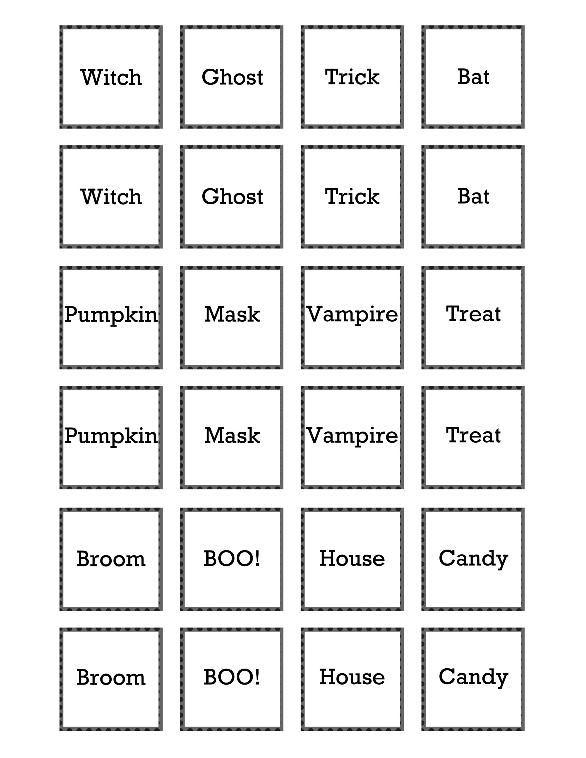 Halloween Printable Memory Game - 30 Minute Crafts - Worksheets regarding Free Printable Memory Worksheets For Adults