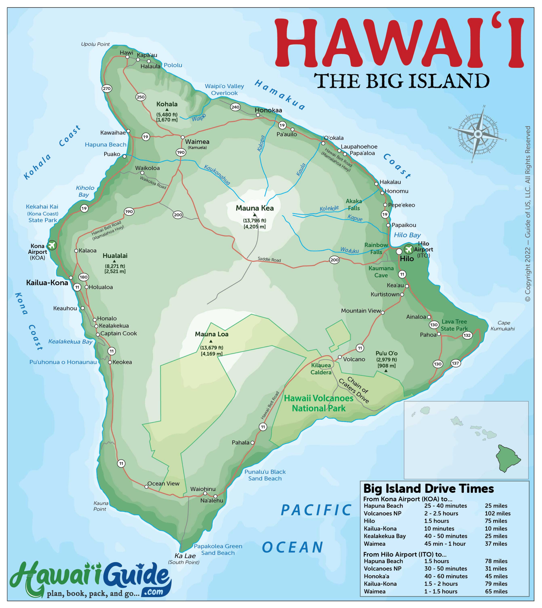 Hawaii Travel Maps | Downloadable & Printable Hawaiian Islands Map intended for Printable Map of Hawaii Big Island