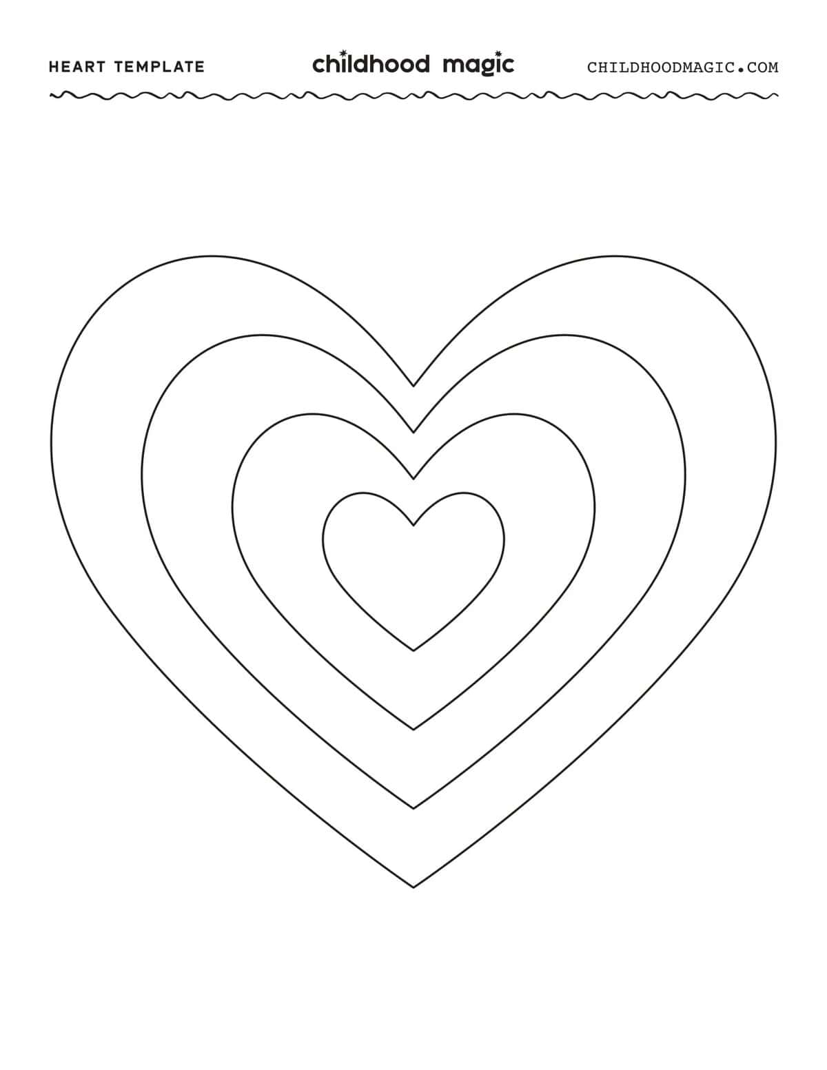 Heart Template Coloring Page - Childhood Magic throughout Hearts to Cut Out Printable