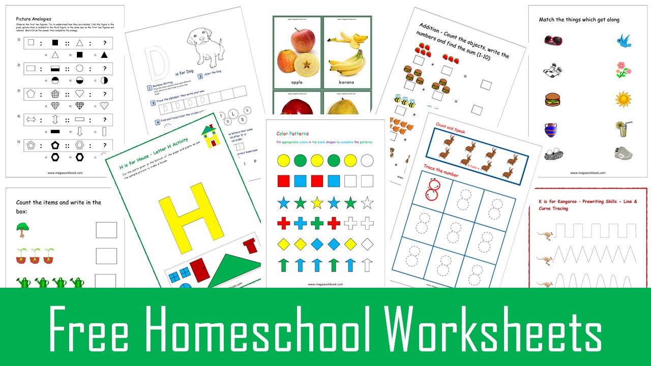 Homeschool Worksheets - Free Homeschool Worksheets - Kindergarten for Free Printable Worksheets For Homeschool