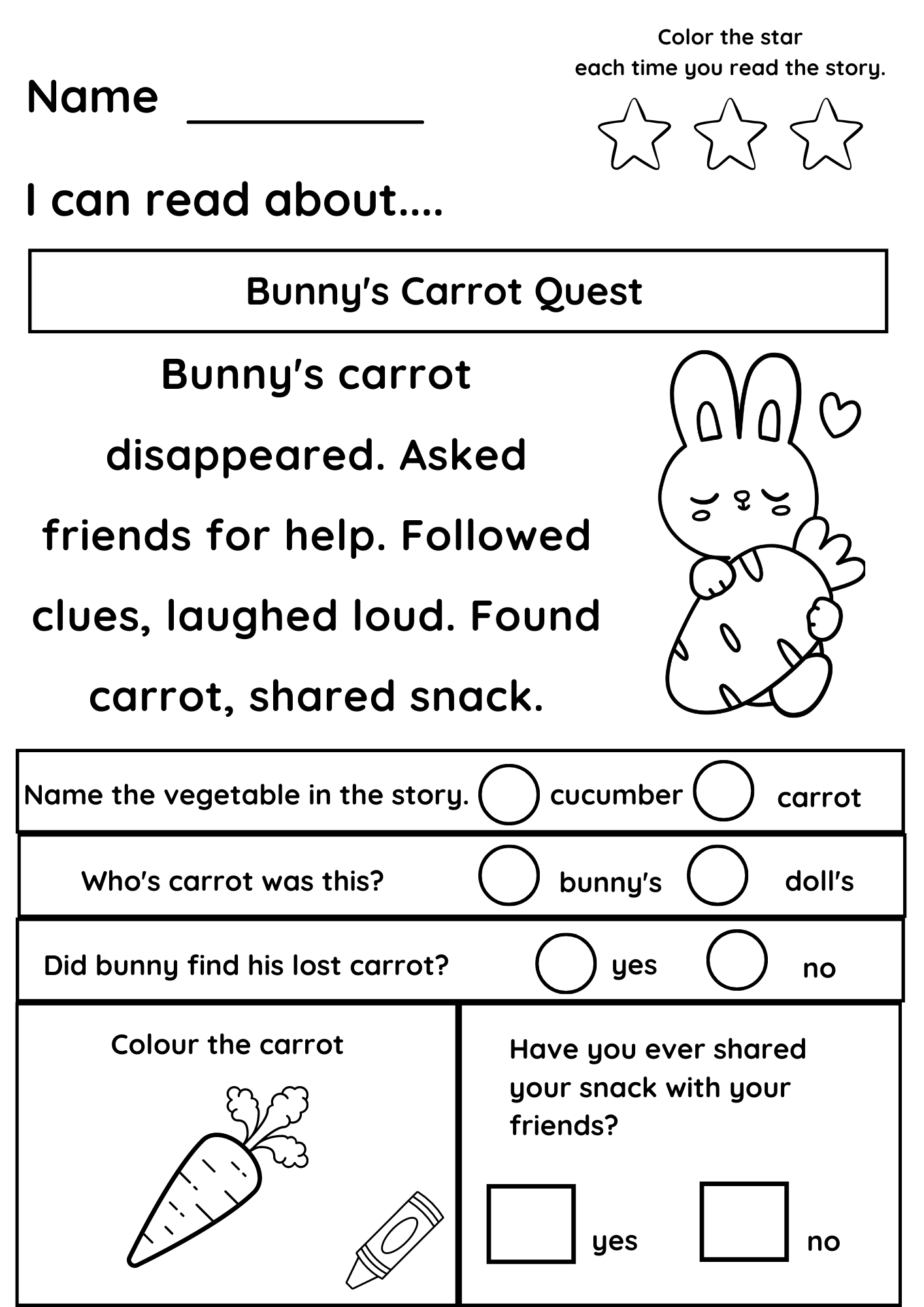 Kindergarten Reading Worksheets And Printables regarding Printable Beginner Reading For Kindergarten