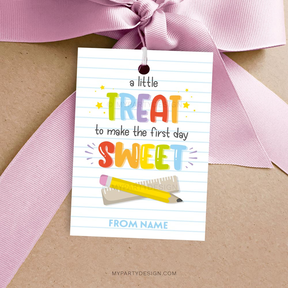 Little Treat To Make The First Day Sweet Gift Tag, Printable Pdf regarding A Little Treat For Someone Sweet Free Printable