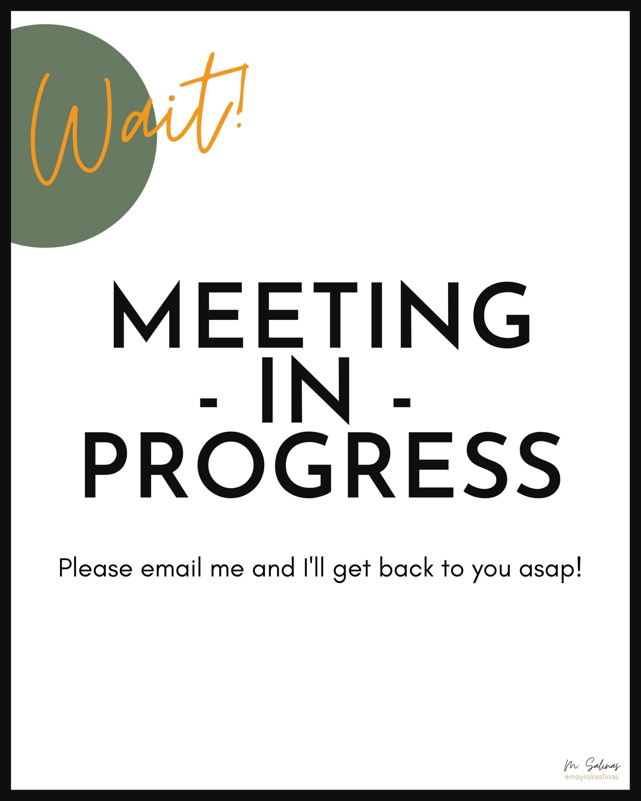 Meeting In Progress Printable - Etsy with regard to Meeting in Progress Sign Printable
