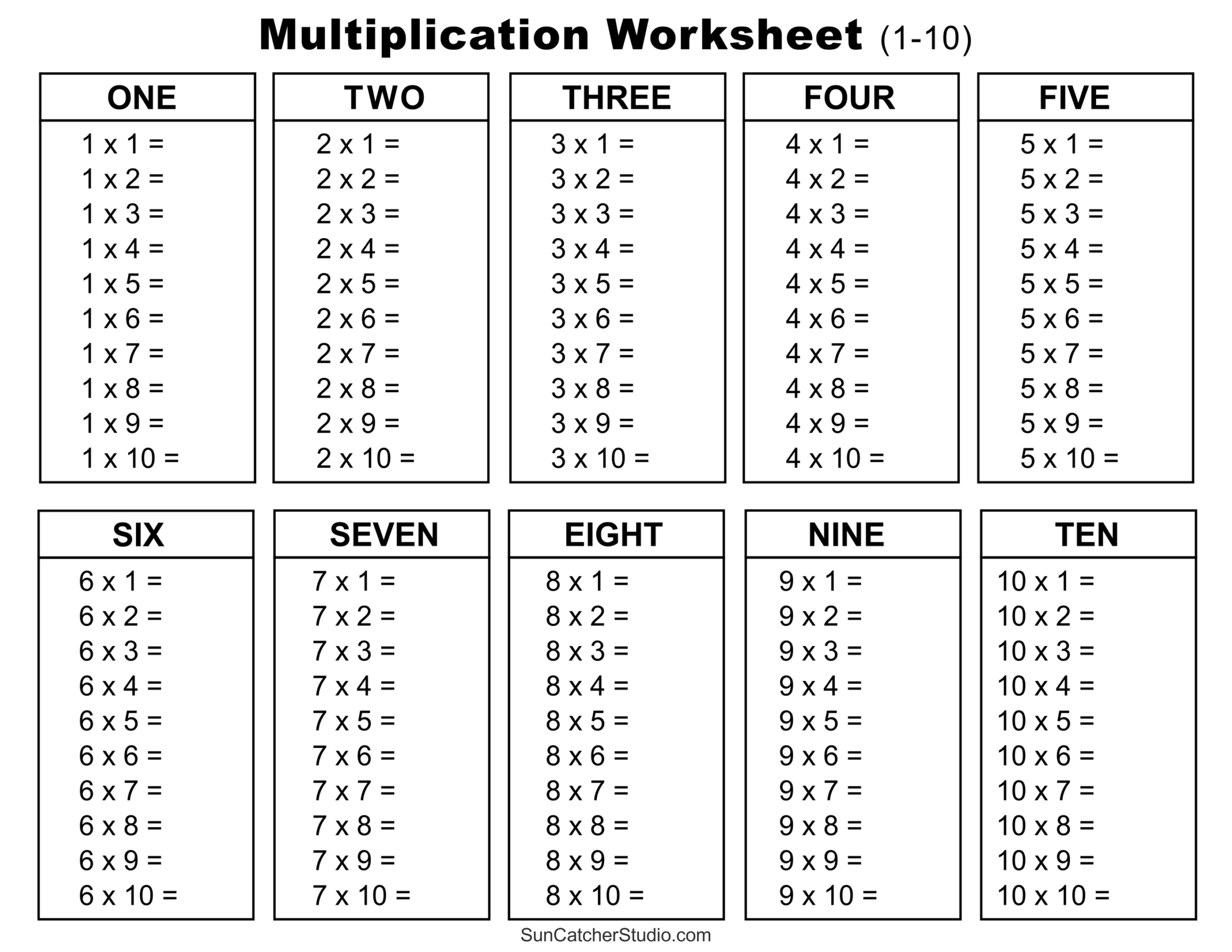 Multiplication Charts (Pdf): Free Printable Times Tables – Free pertaining to Free Printable Multiplication Worksheets 1-12