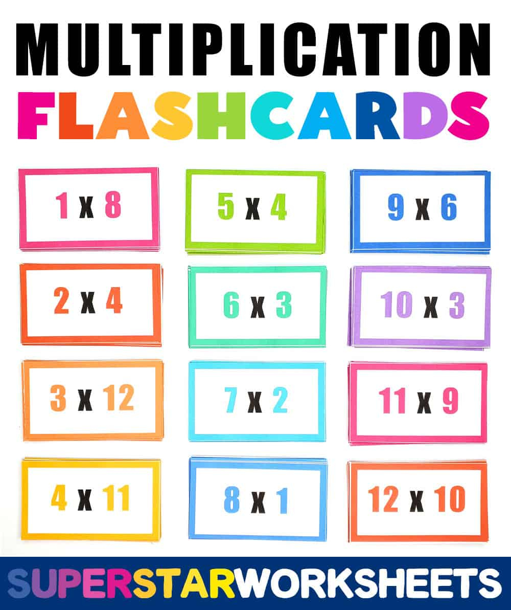 Multiplication Flashcards - Superstar Worksheets with Free Printable Math Flash Cards
