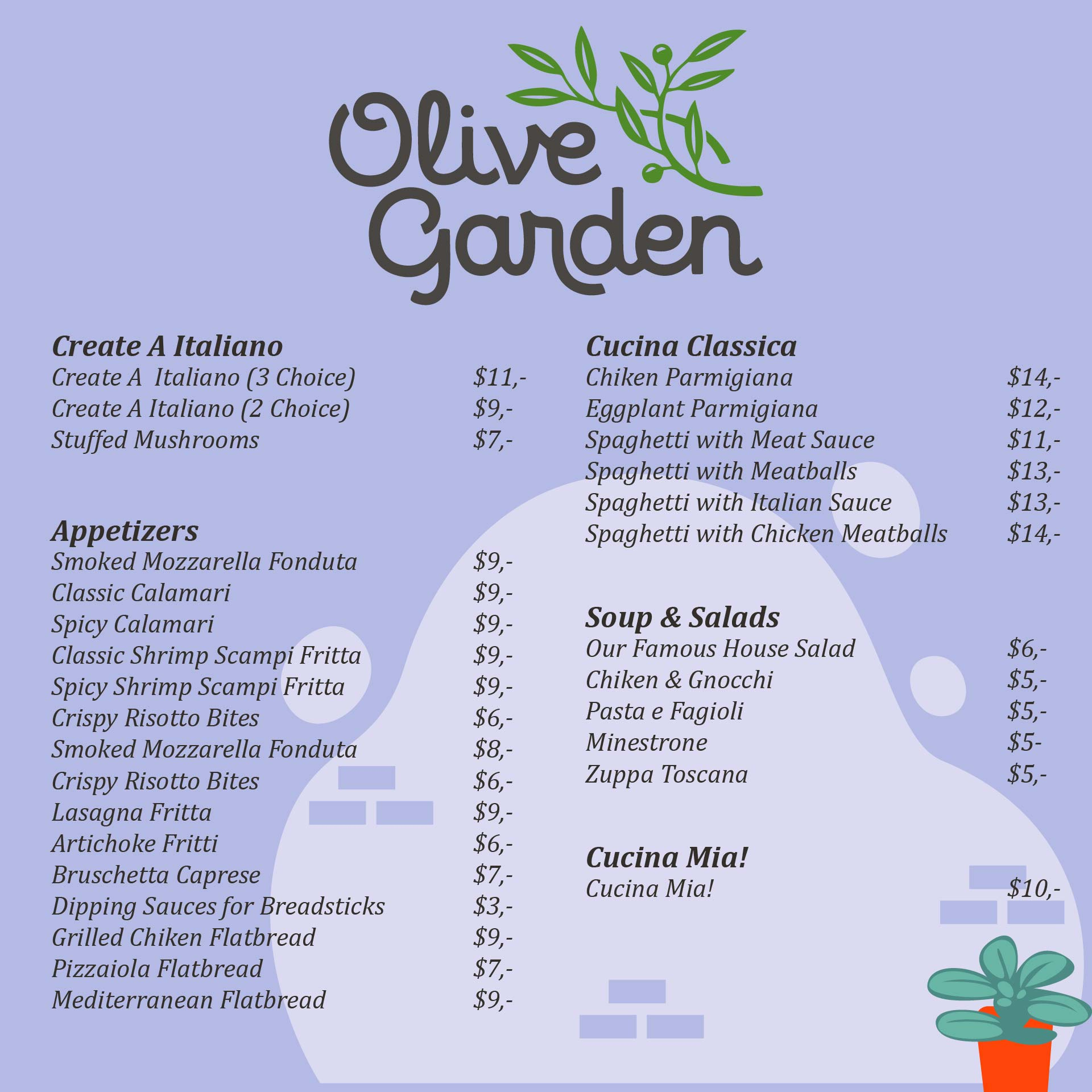 Olive Garden Menu Out - 10 Free Pdf Printables | Printablee for Olive Garden Printable Lunch Menu