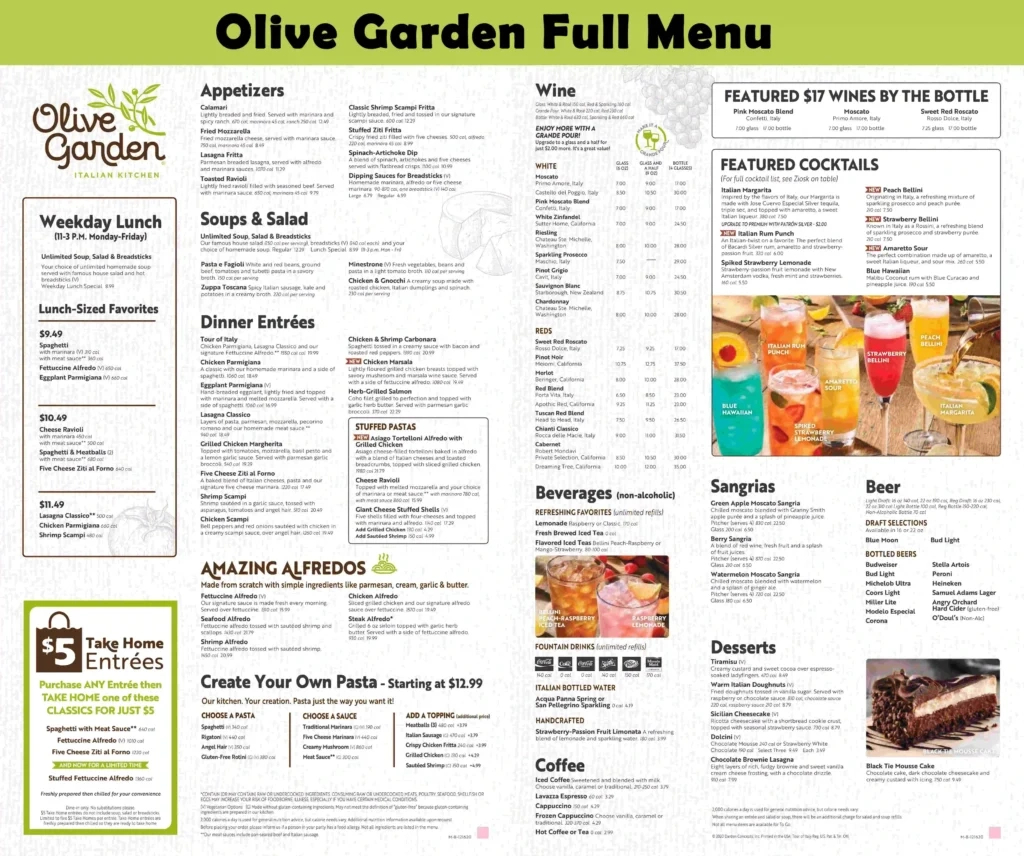 Olive Garden Menu With Price | Updated October 2025 with regard to Olive Garden Printable Lunch Menu