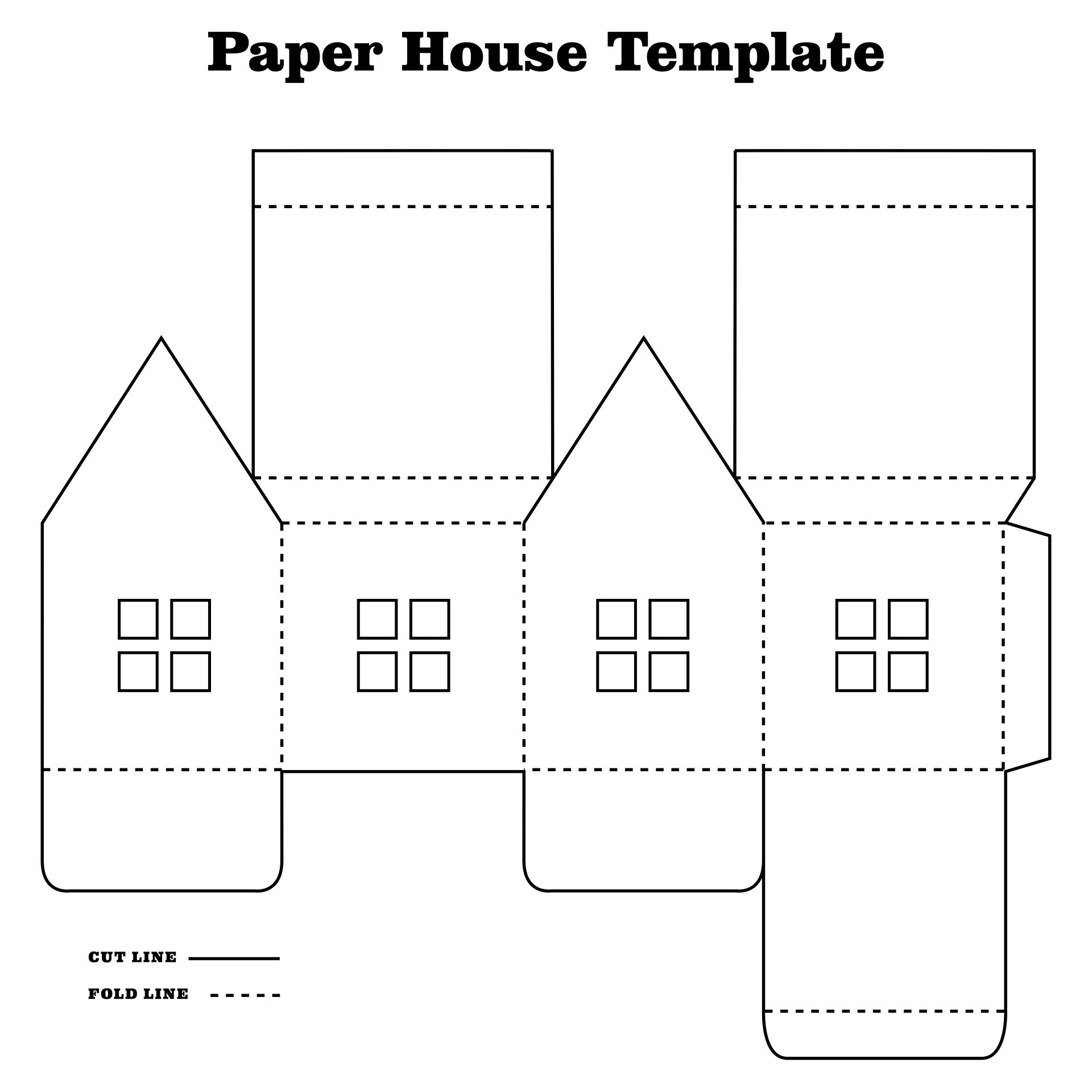 Paper House Template - 20 Free Pdf Printables | Printablee within Downloadable Paper House Template Printable