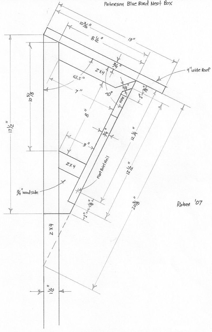 Peterson Bluebird Nest Box Plans, Incorporate 2X4 Of Any Length On within Printable Peterson Bluebird House Plans