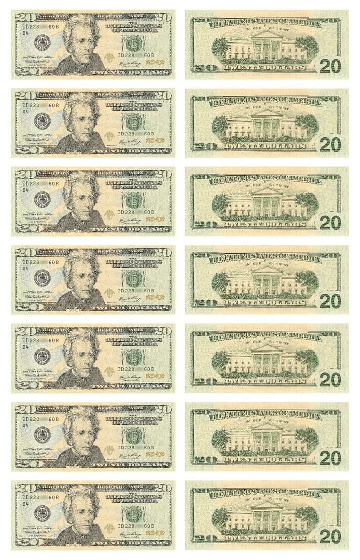Play Money Actual Size - 10 Free Pdf Printables | Printablee inside Fake Money That Looks Real Printable