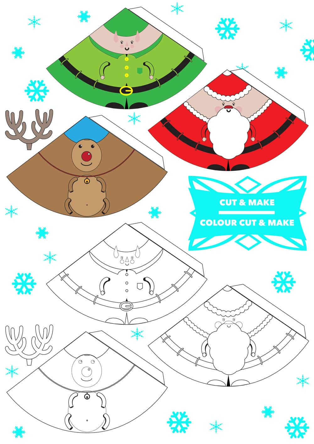 Printable 3D Christmas Decorations within Cut Out Free Printable Christmas Cutouts