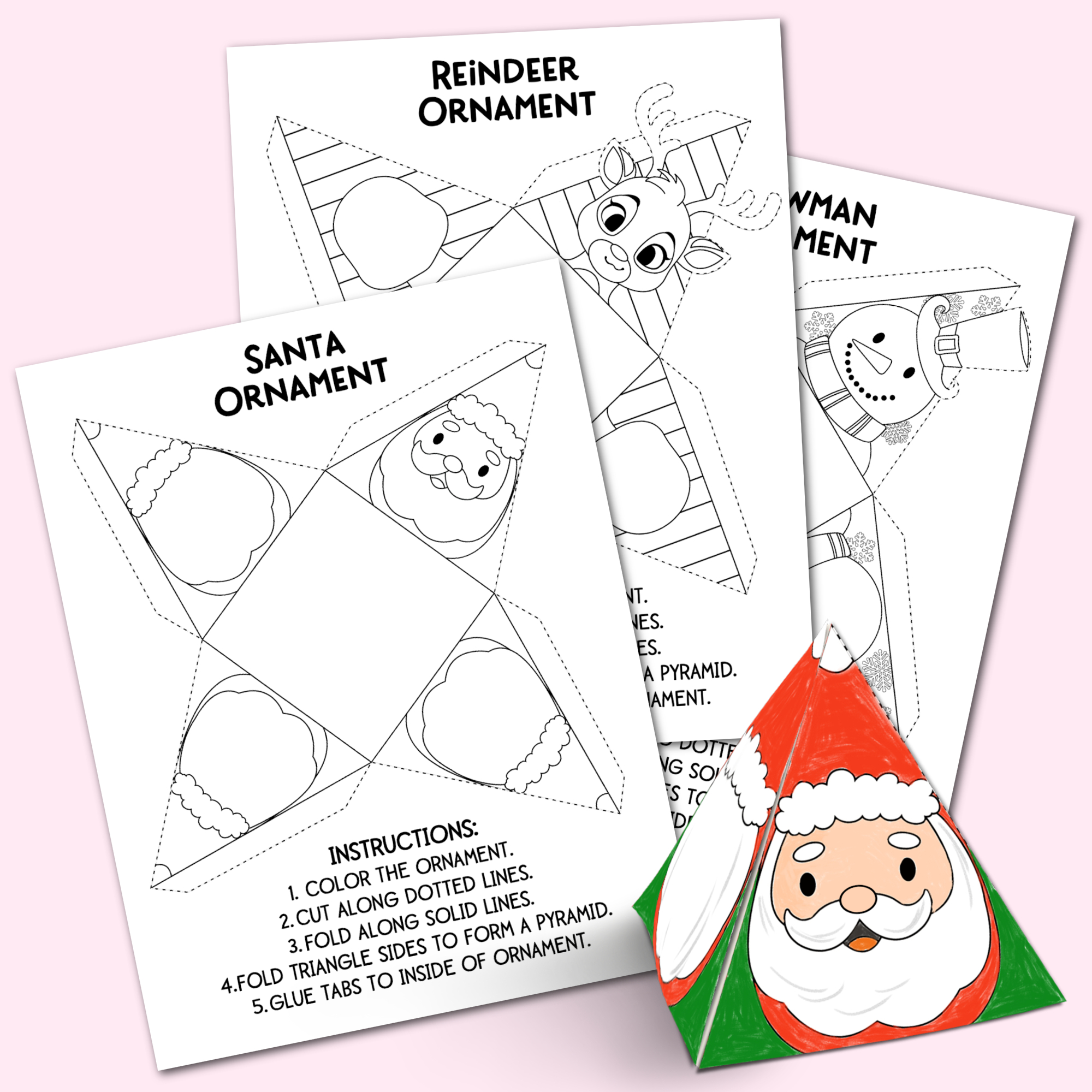 Printable Christmas Ornaments - Kara Creates throughout Cut Out Christmas Paper Crafts Printable