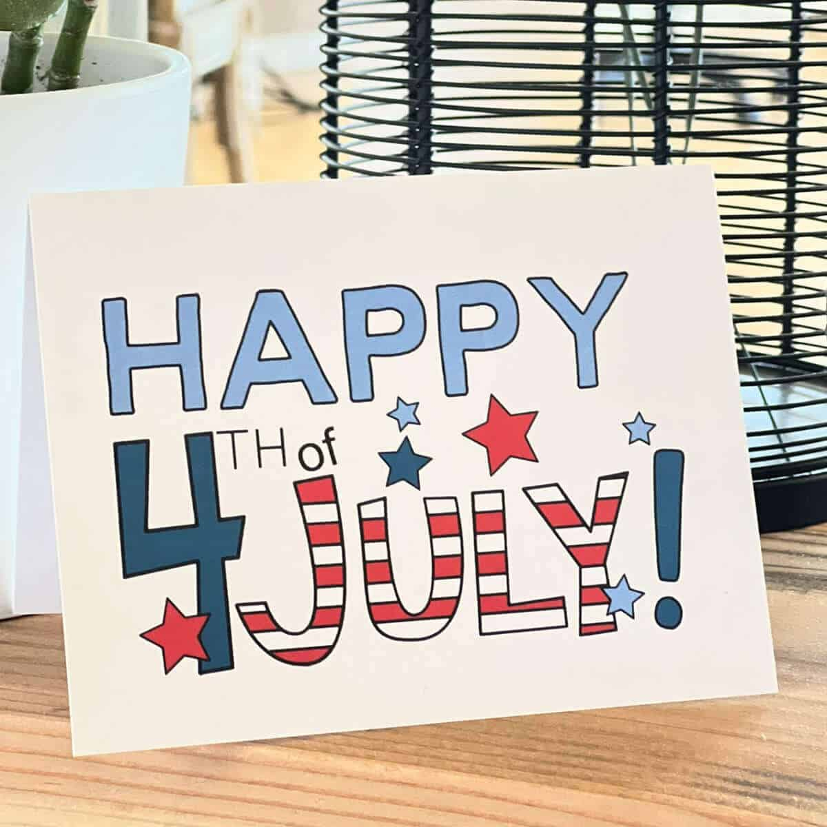 Printable Happy 4Th Of July Card - Sunshine And Rainy Days within 4Th Of July Cards Printable
