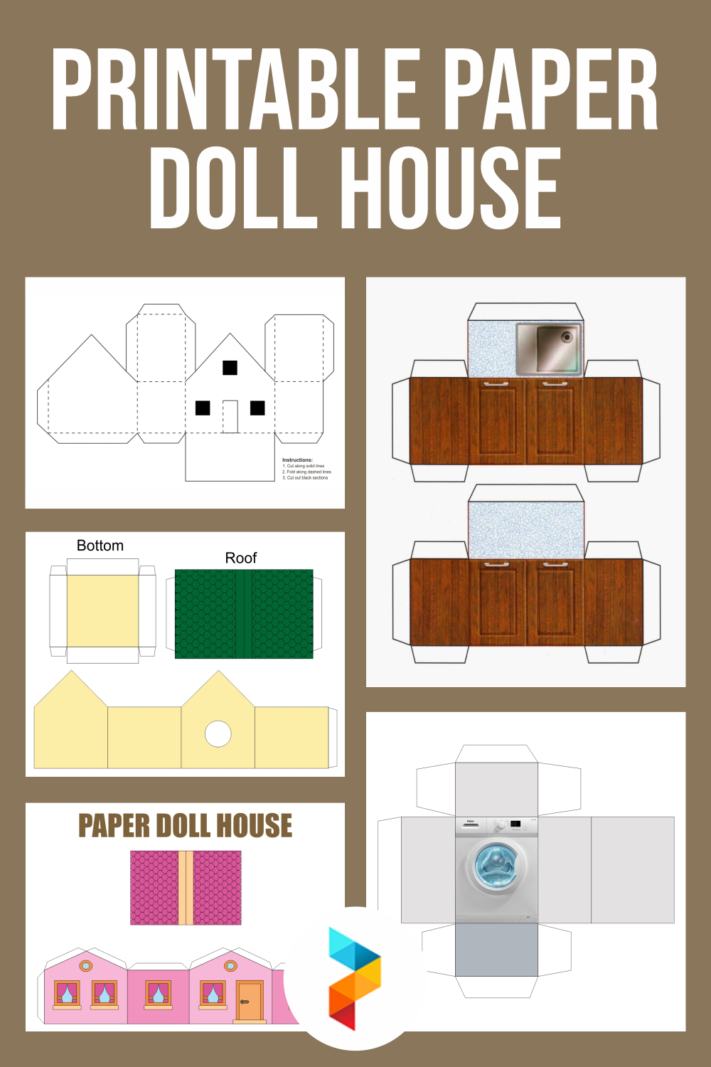 Printable Paper Doll House throughout Printable 3d Paper Furniture Templates