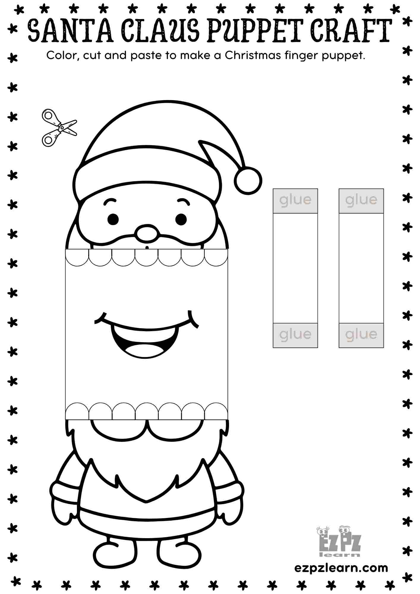 Printable Paper Santa Claus Christmas Puppet - Festive Diy Craft regarding Cut Out Christmas Paper Crafts Printable
