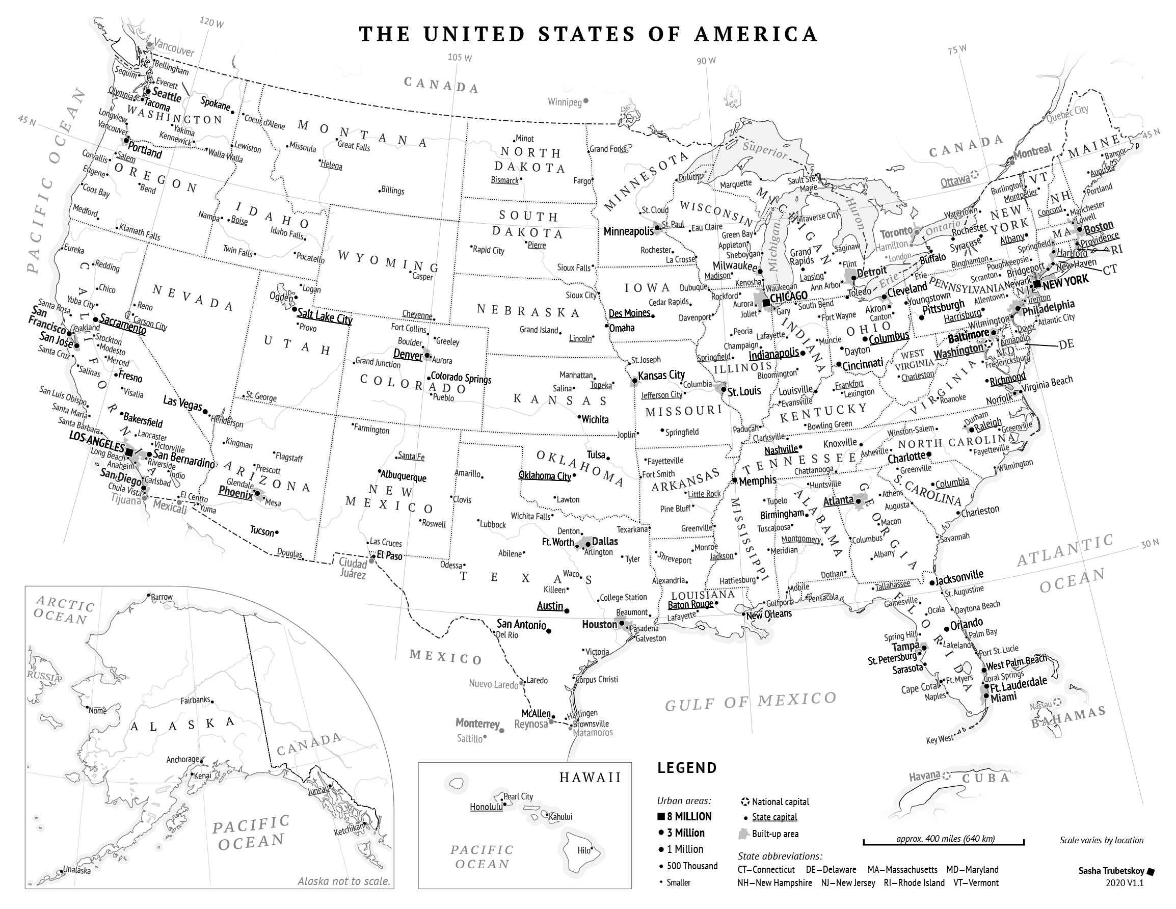 Printable United States Map | Sasha Trubetskoy throughout Full Page Printable Us Map