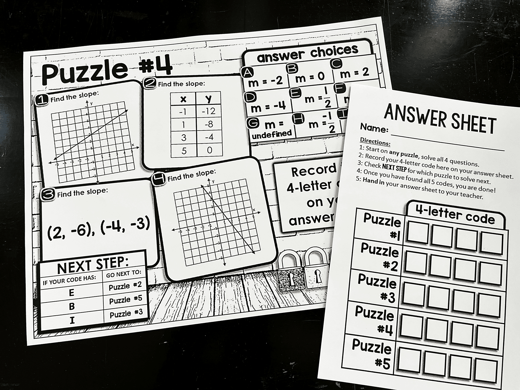 Scaffolded Math And Science: Printable Math Escape Rooms with Riddle Printable Escape Room Puzzles