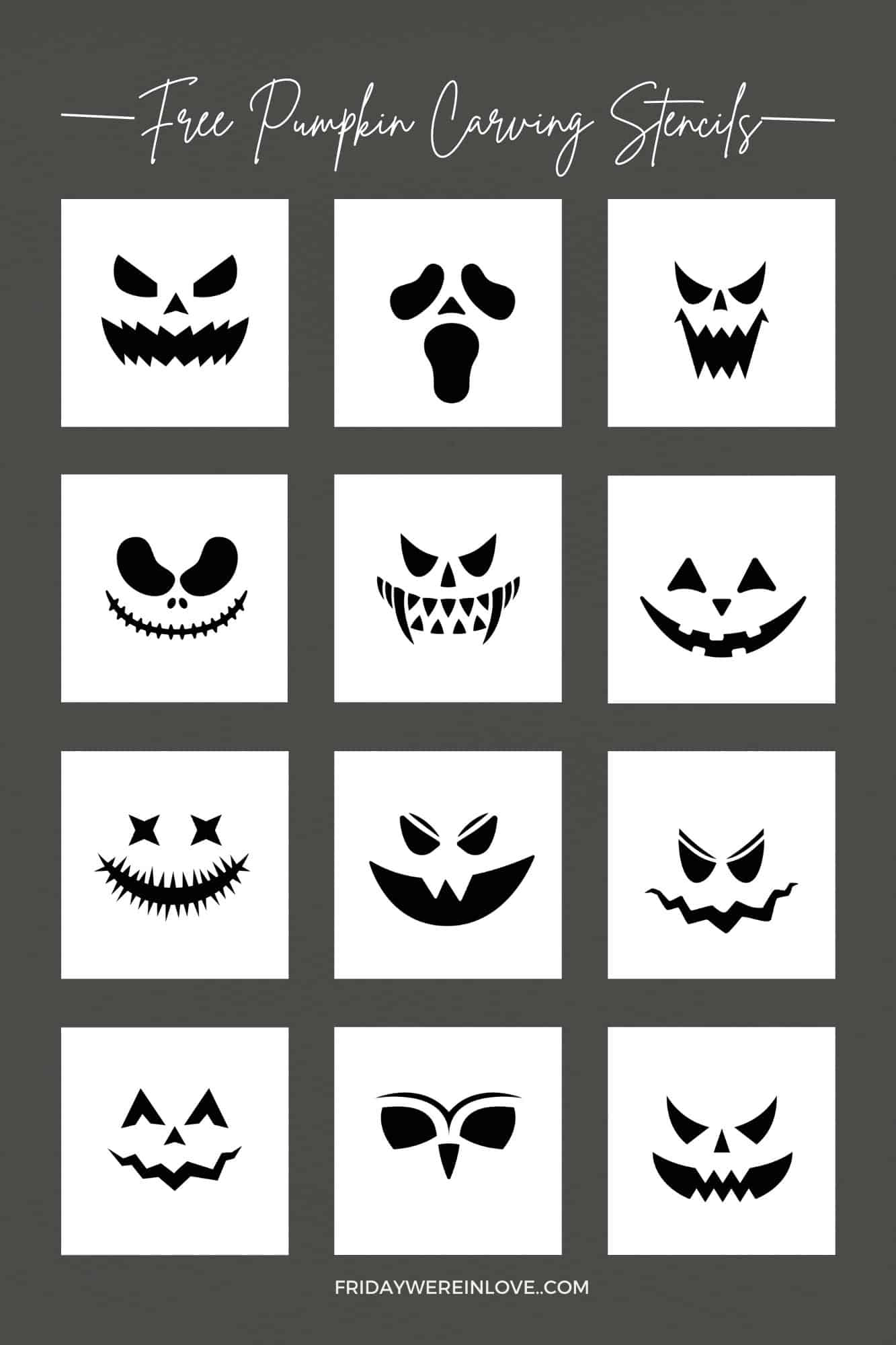 Scary Pumpkin Stencils: Free Printable! - Friday We'Re In Love inside Pumpkin Carving Patterns Free Printable