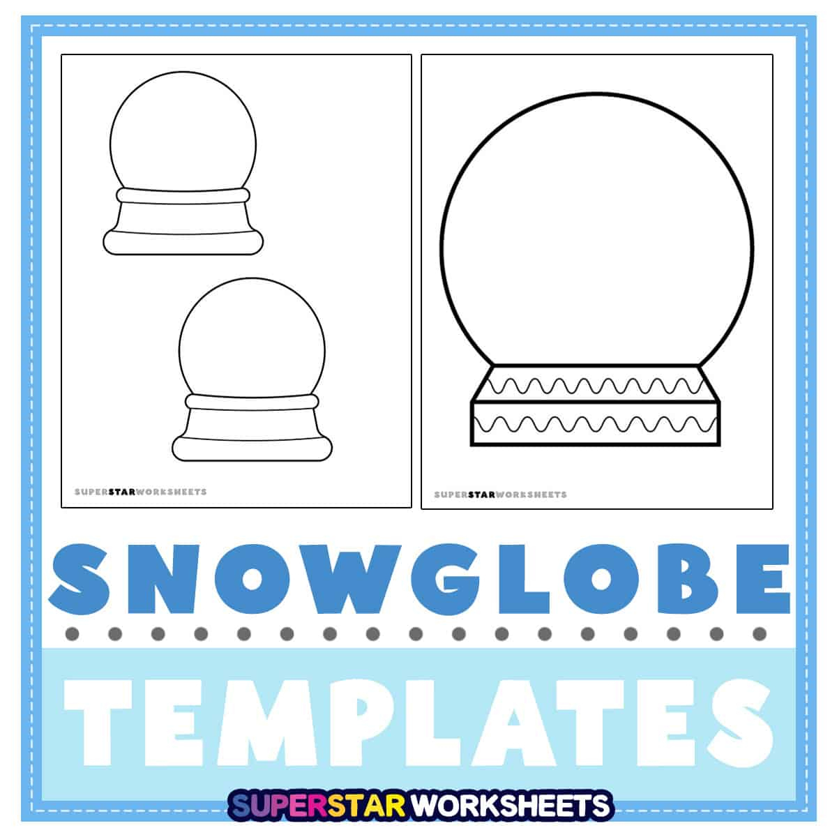 Snow Globe Templates (Free Printables) - Superstar Worksheets regarding Free Printable Snow Globe Template