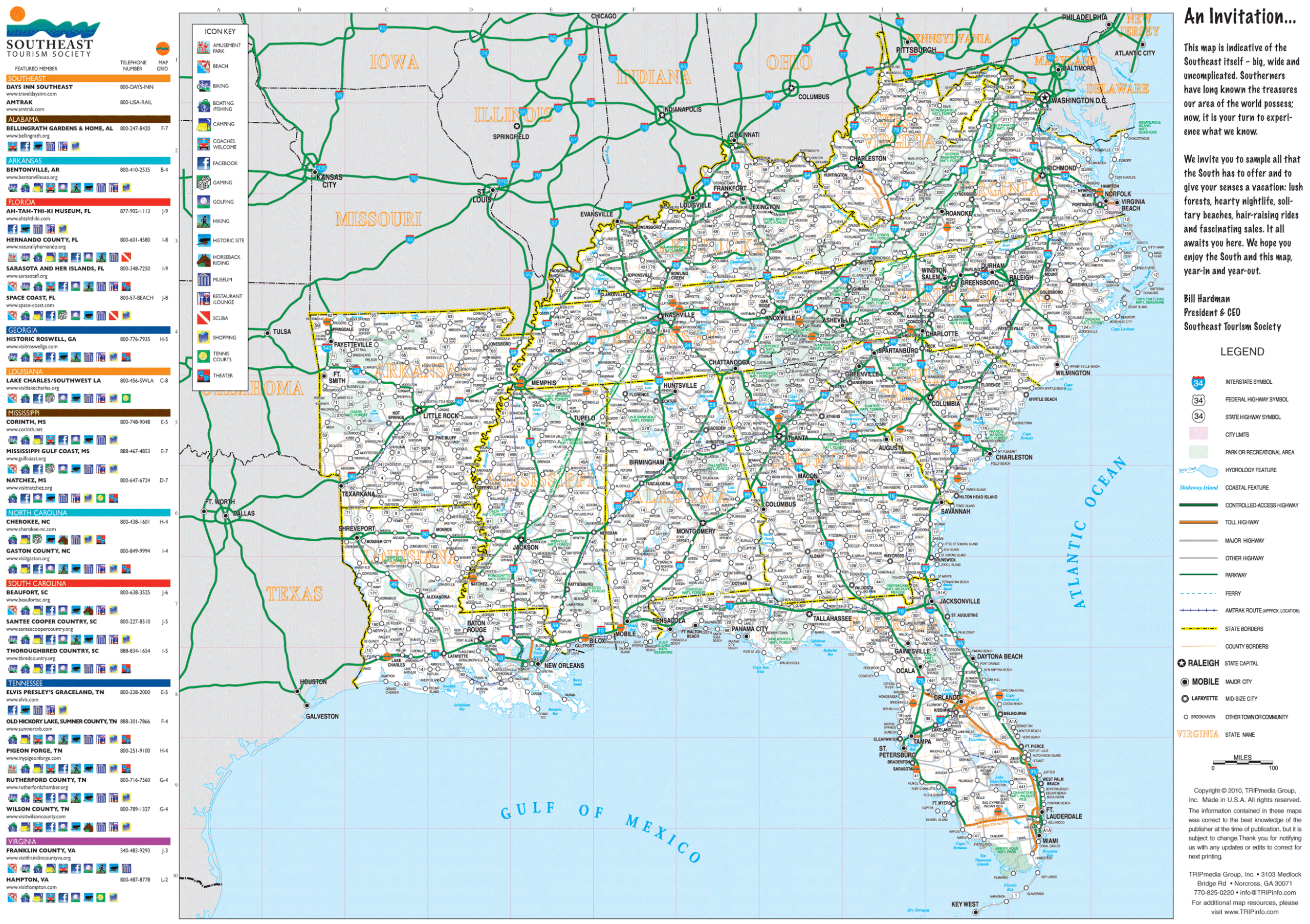 Southeast Usa Road Map inside Printable Map Of Southeastern United States