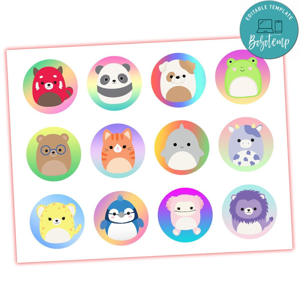 Squishmallow Cupcake Toppers Template Printable Diy | Bobotemp in Free Printable Squishmallow Cupcake Toppers
