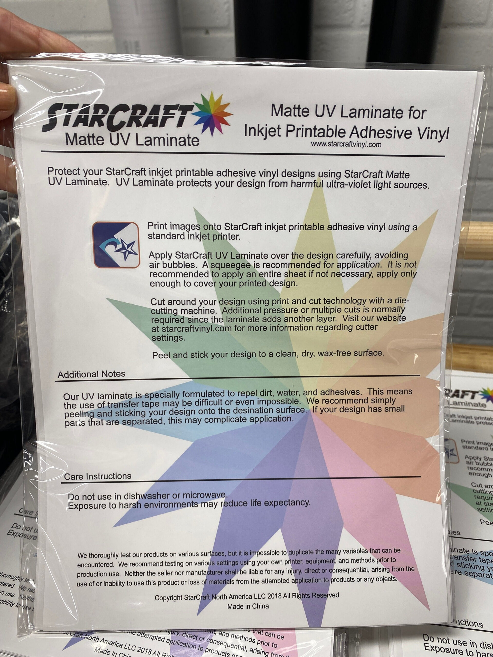 Starcraft Matte Uv Laminate Vinyl 5 Sheet Pack For Inkjet Adhesive with regard to Starcraft Matte Inkjet Printable Vinyl