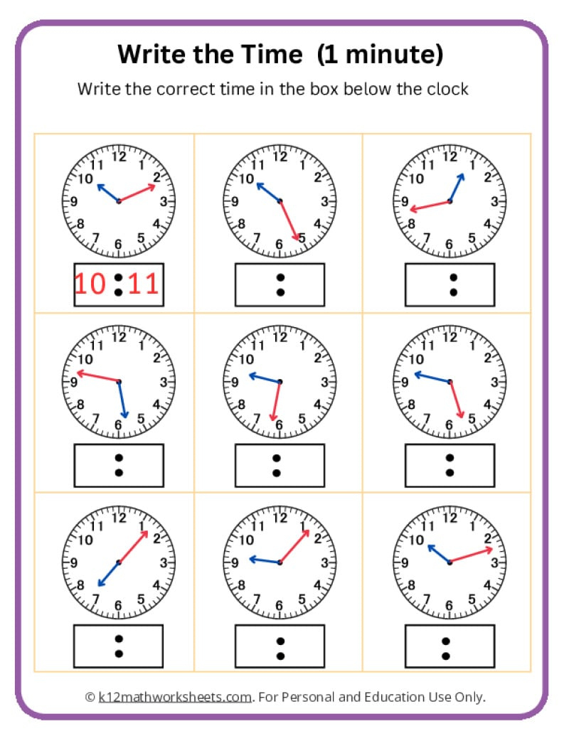 Telling Time Worksheets pertaining to Free Printable Worksheets For Telling Time