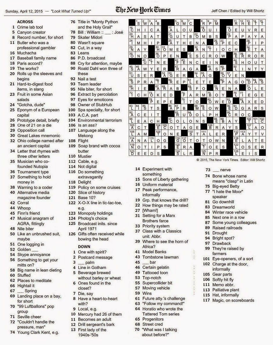The New York Times Crossword In Gothic - Worksheets Library in Printable New York Times Crossword Puzzles Free