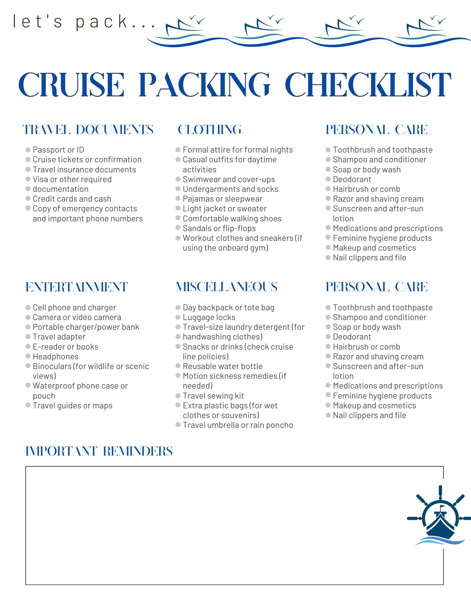 The Ultimate Cruise Packing Checklist Printable - Don&amp;#039;T Forget A within Caribbean Cruise Packing List Printable