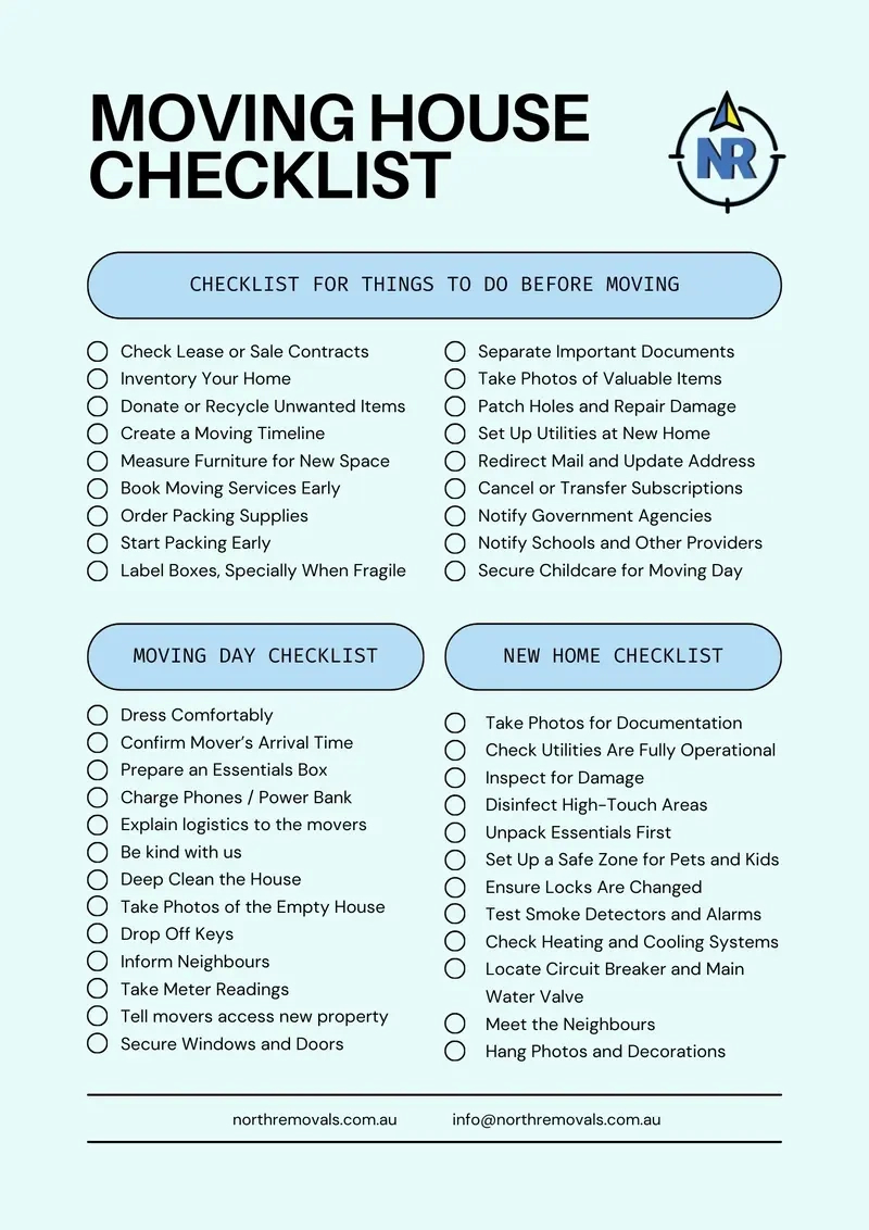 Ultimate Moving House Checklist With Printable Pdf for Printable House Moving Checklist Template