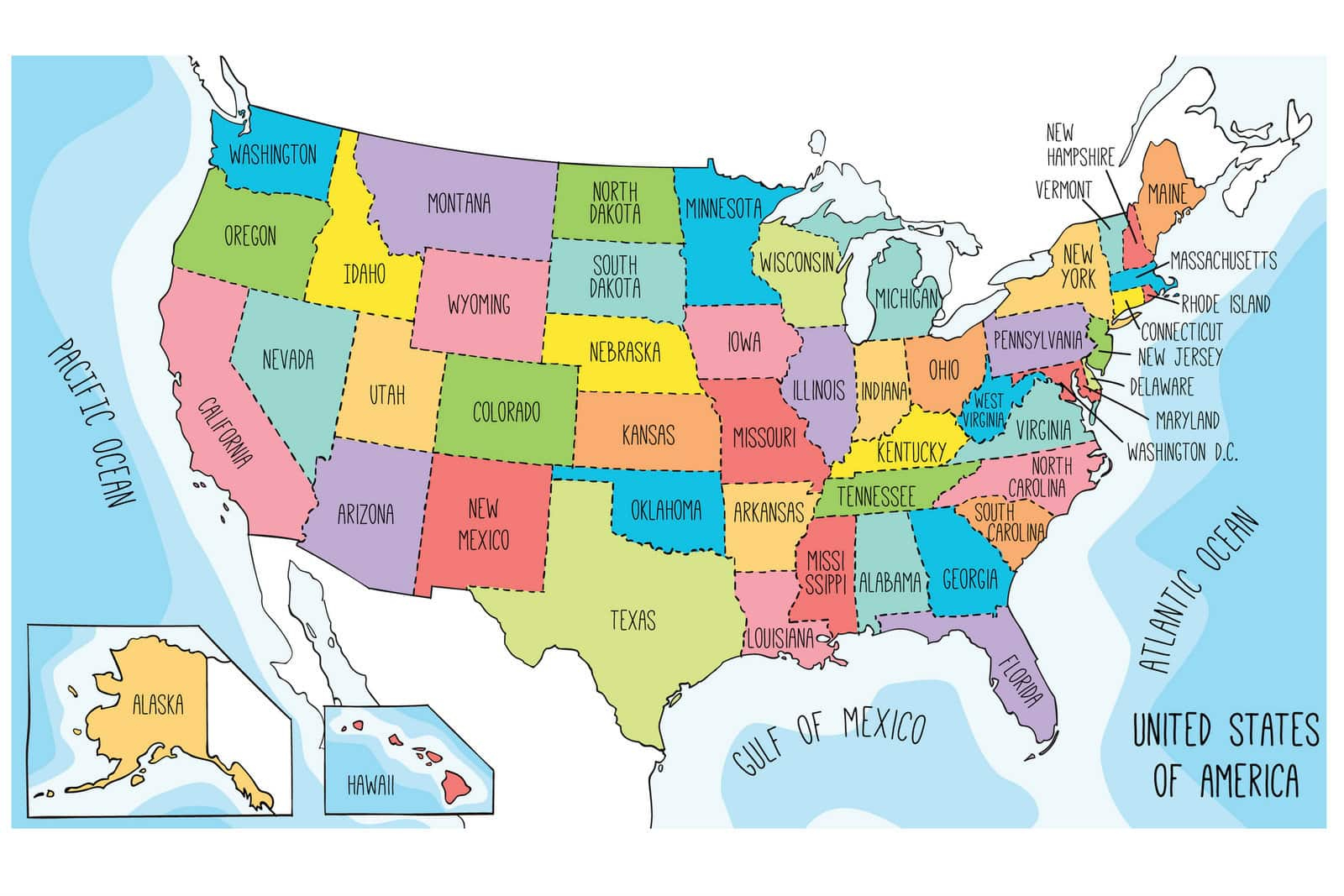 Us Maps To Print And Color - Includes State Names, At with Full Page Printable Map of USA