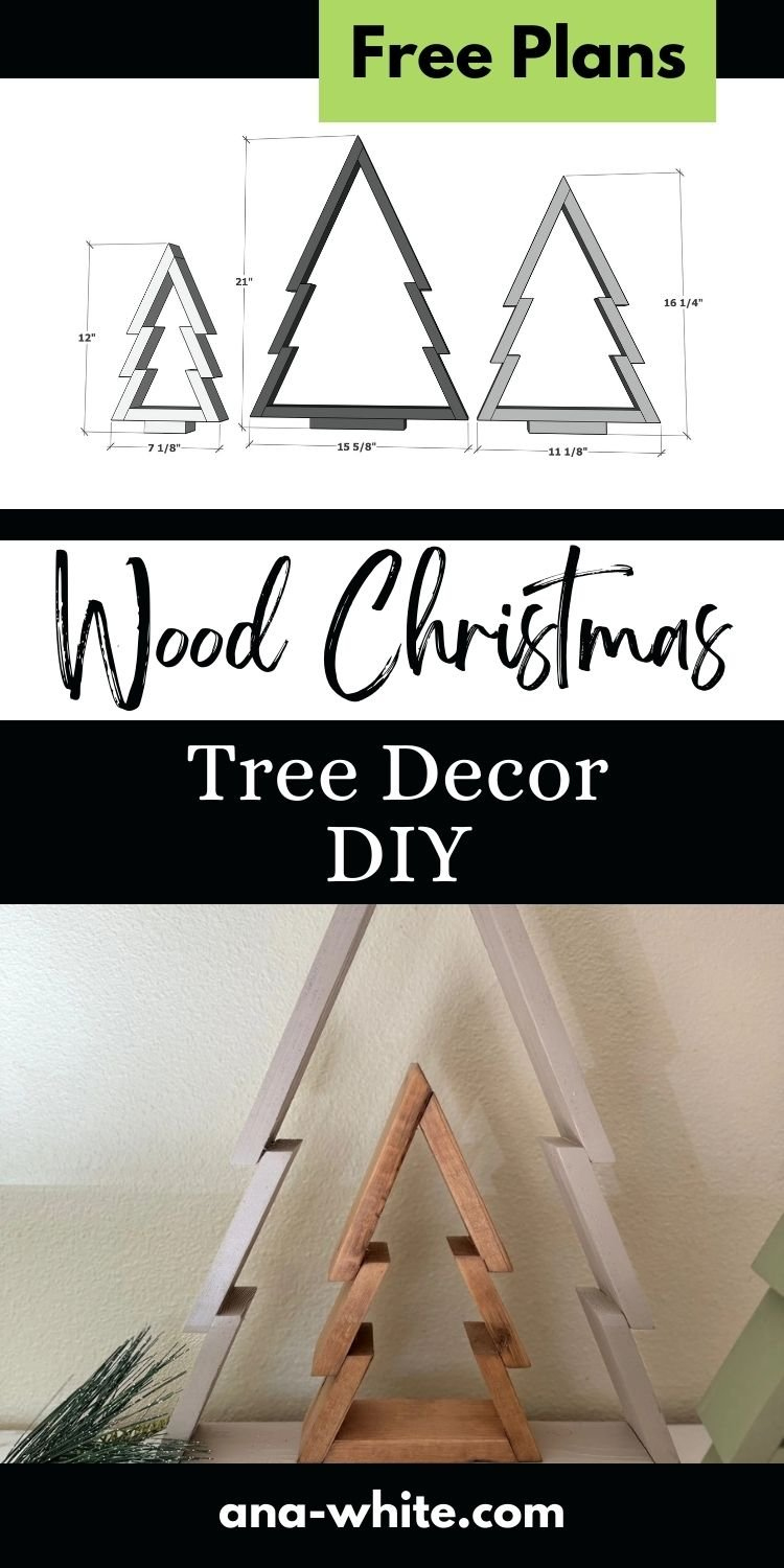 Wood Christmas Tree Decor Diy | Ana White throughout Free Printable 2X4 Christmas Tree Plans